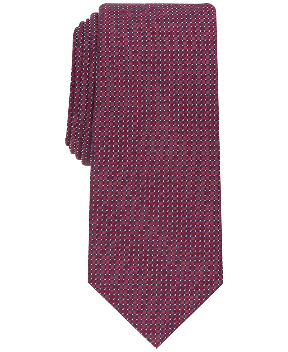 Alfani Men's One Size Red Claren Pindot Slim Tie - Picture 1 of 1