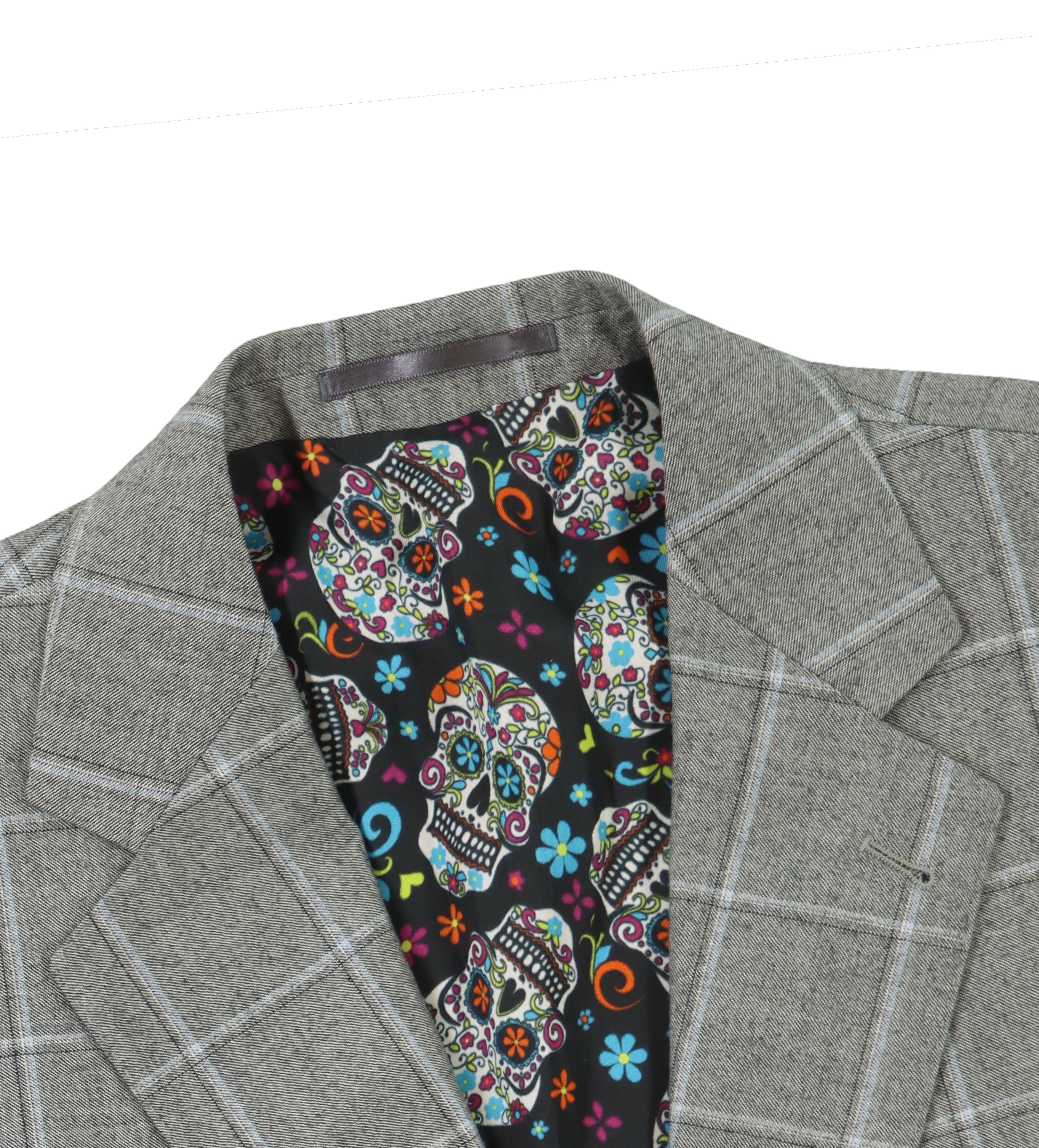 Men's 42 R Vitale Barberis Canonico Gray Plaid Bespoke Working Cuffs Sport Coat