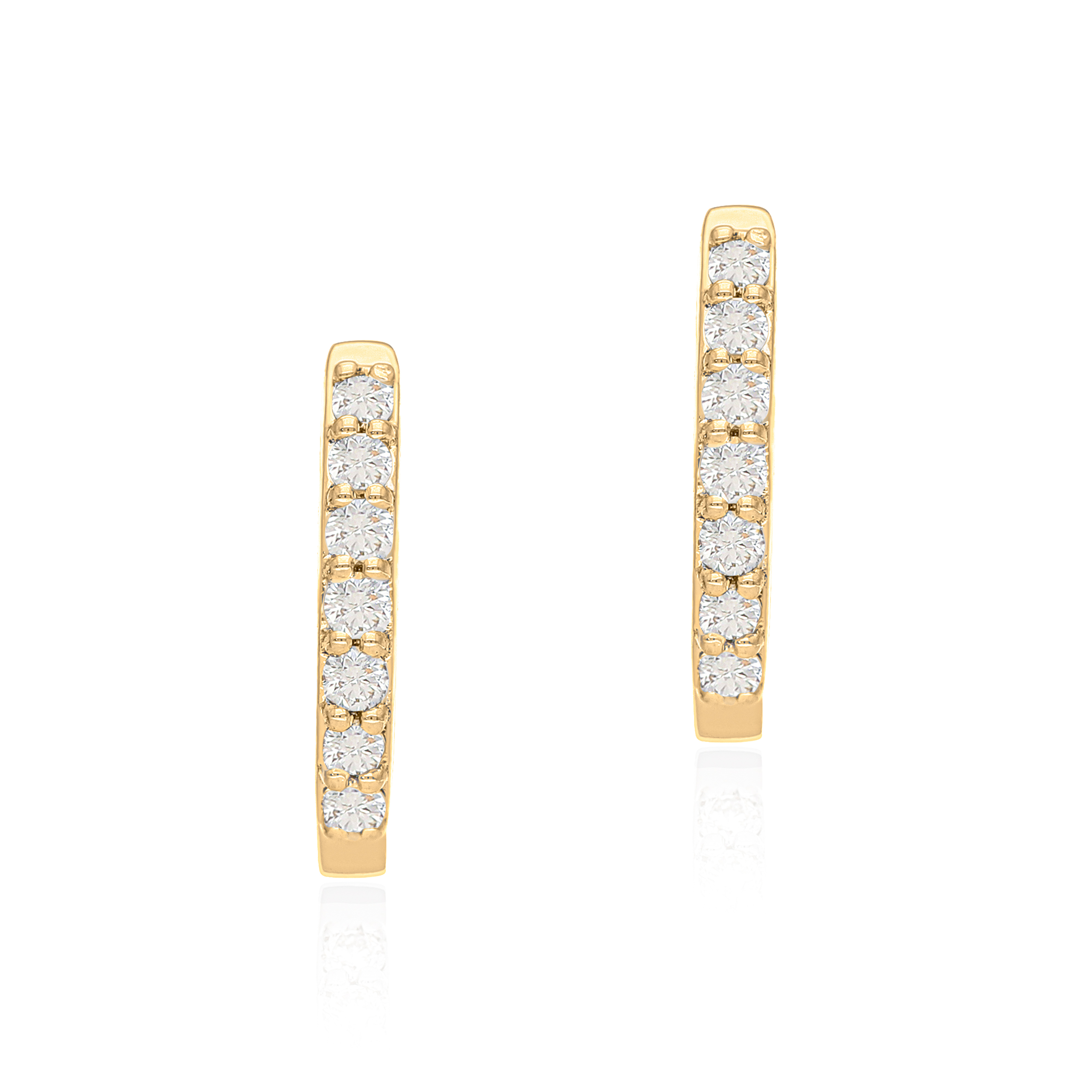 14K Gold Multi-Gemstone Huggie Hoop Earrings - Elegant Gift for Her Jewelry - Picture 9 of 11