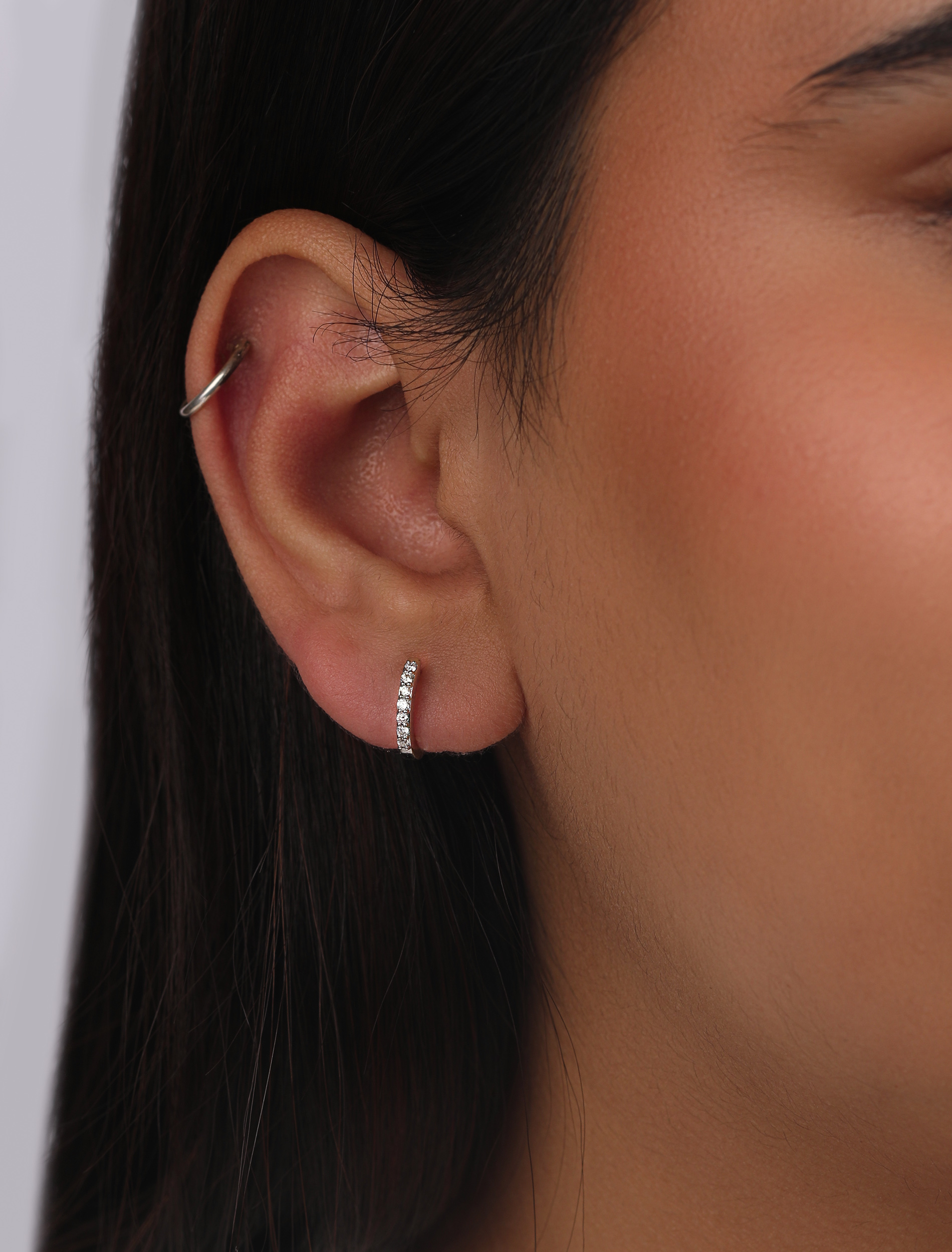 14K Gold Multi-Gemstone Huggie Hoop Earrings - Elegant Gift for Her Jewelry - Picture 2 of 11