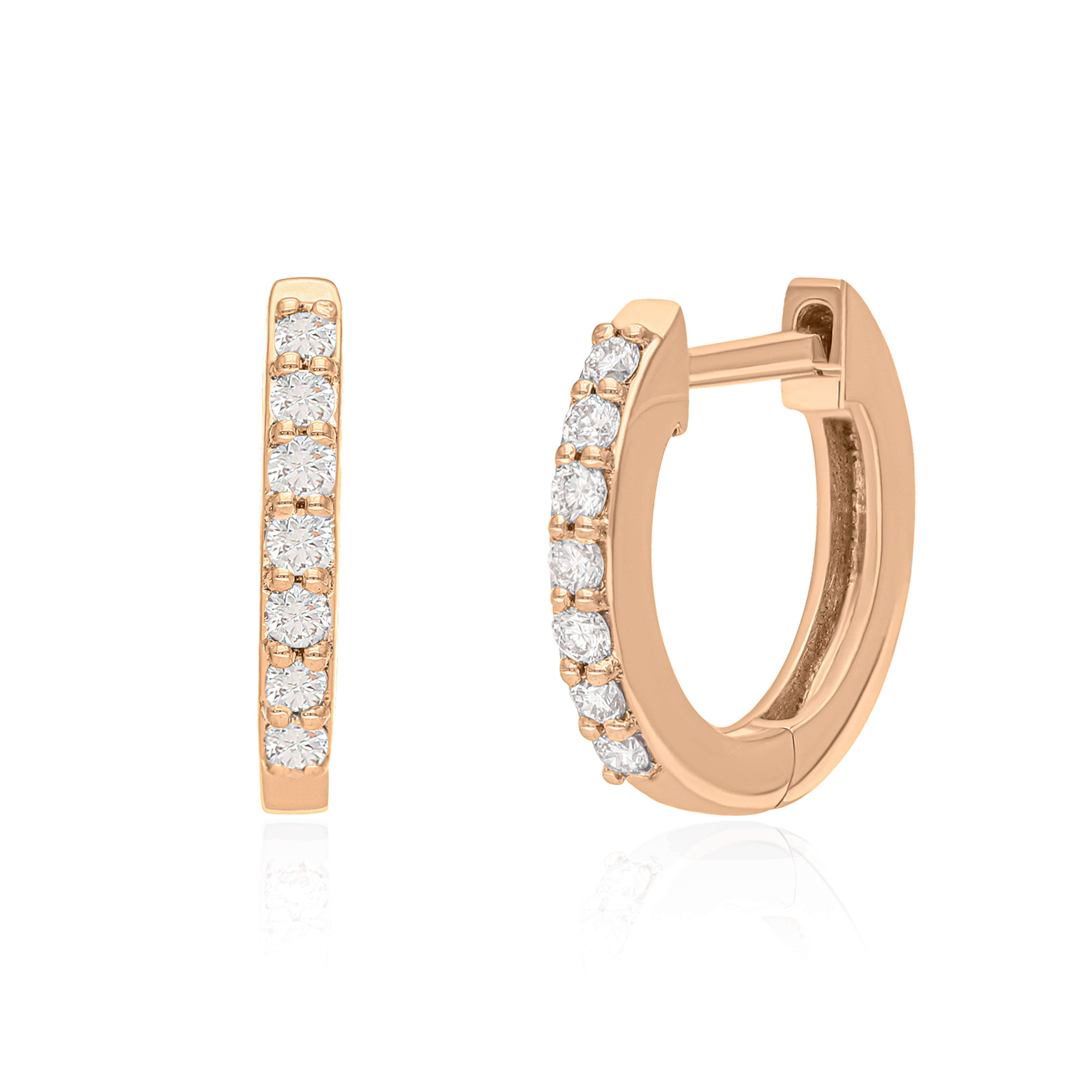 14K Gold Multi-Gemstone Huggie Hoop Earrings - Elegant Gift for Her Jewelry - Picture 7 of 11