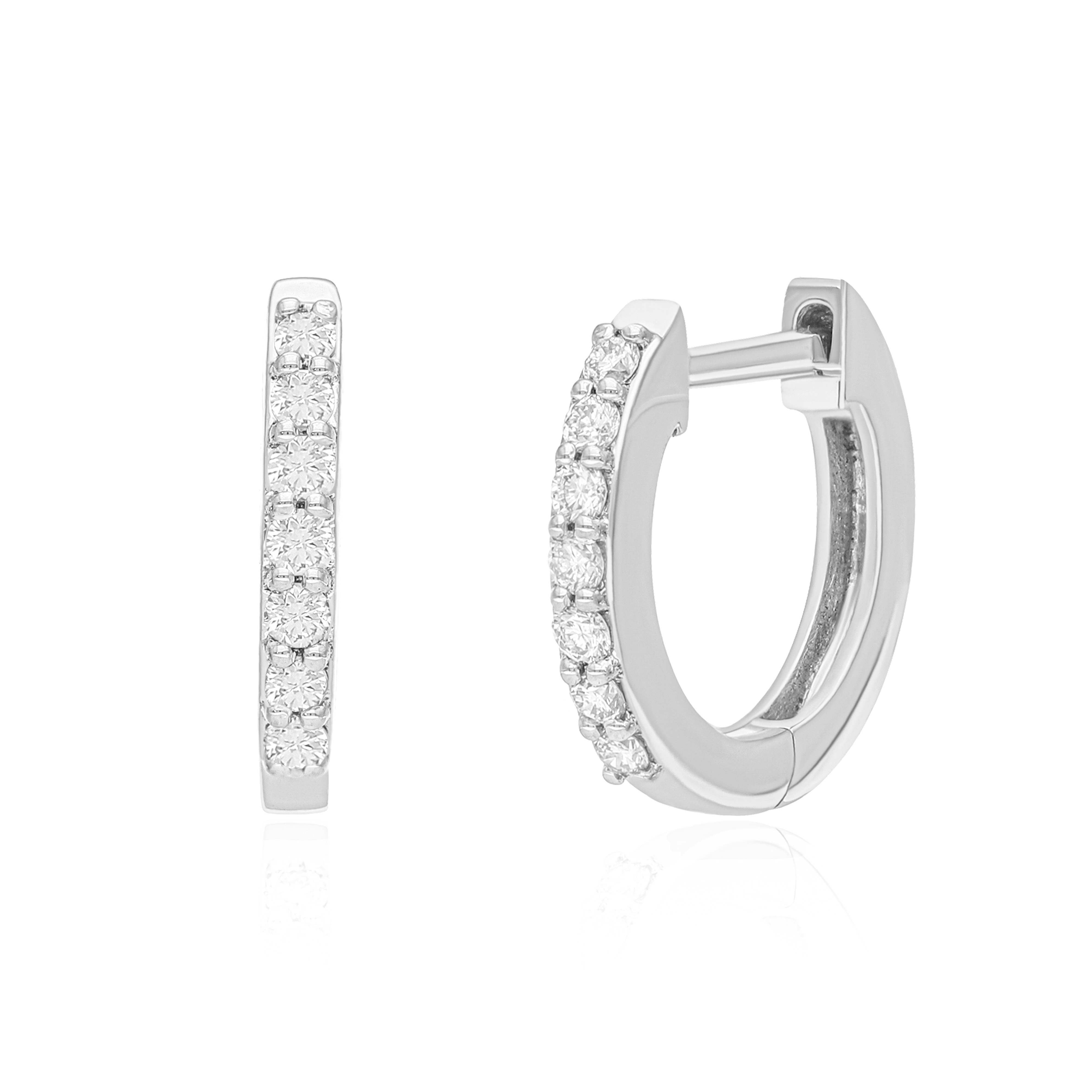 14K Gold Multi-Gemstone Huggie Hoop Earrings - Elegant Gift for Her Jewelry - Picture 8 of 11