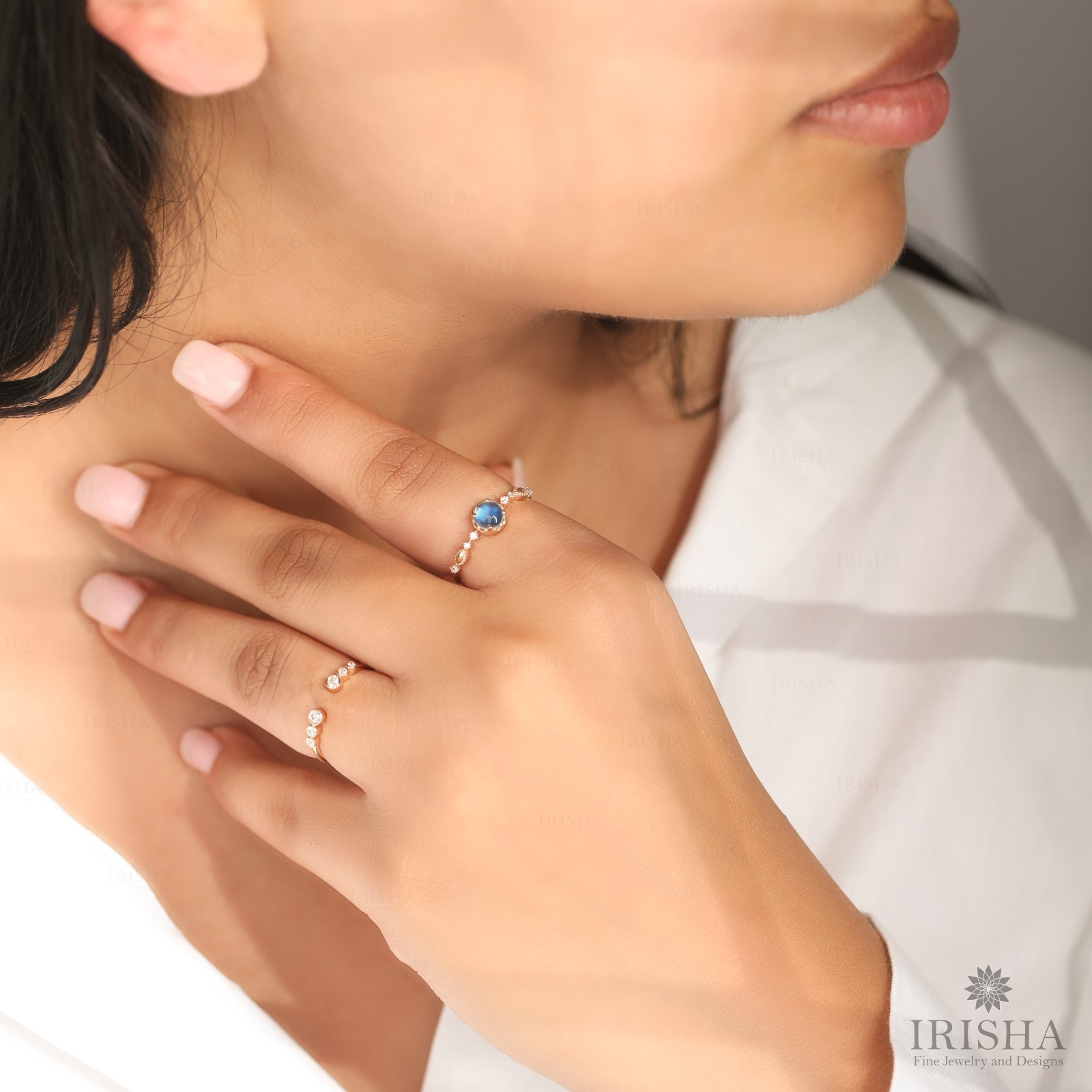 14K Gold Multi-Gemstone Option & Diamond Gift Ring Jewelry