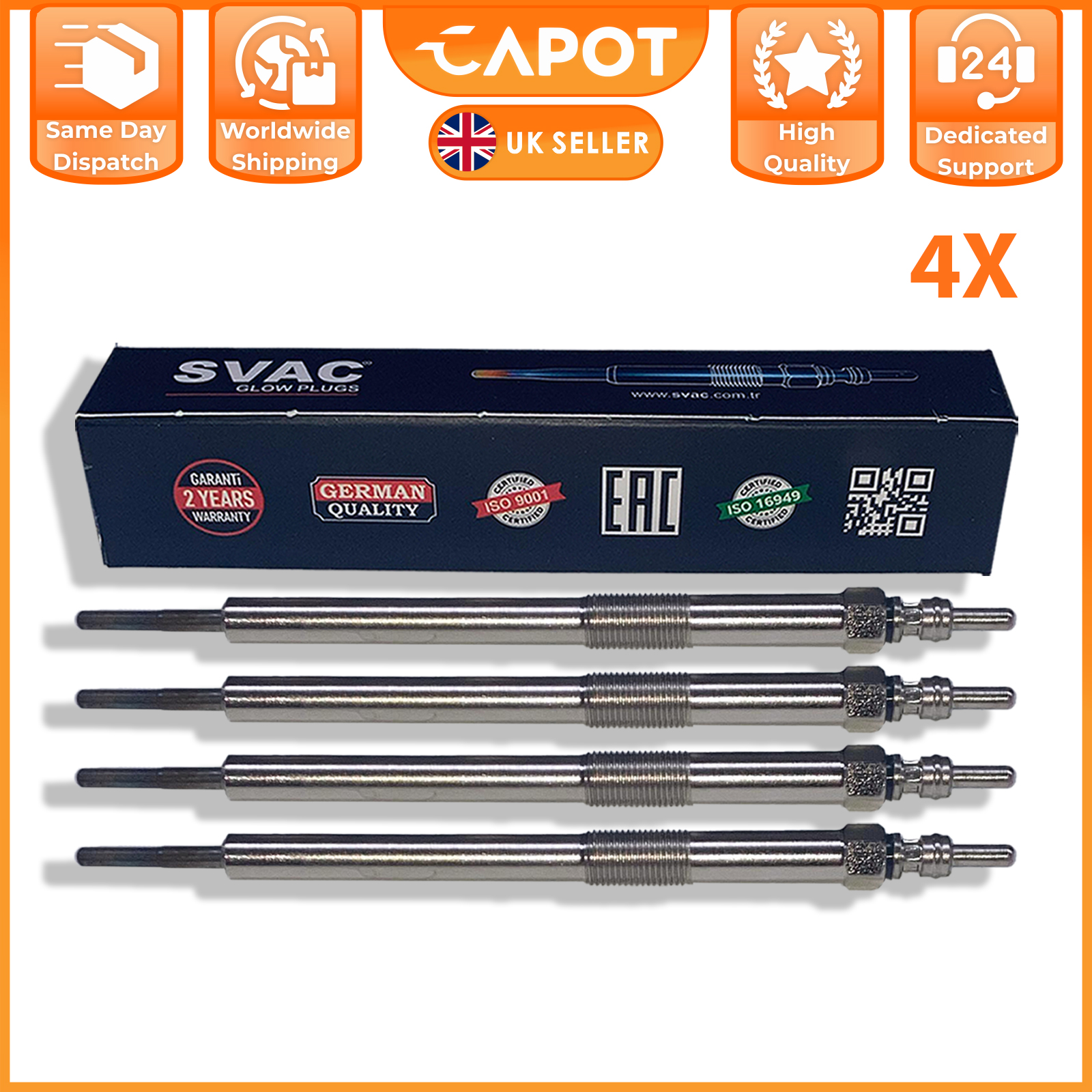 For Nissan Cabstar Interstar Murano II dCi 1106500Q0C 4X Heater Glow Plugs
