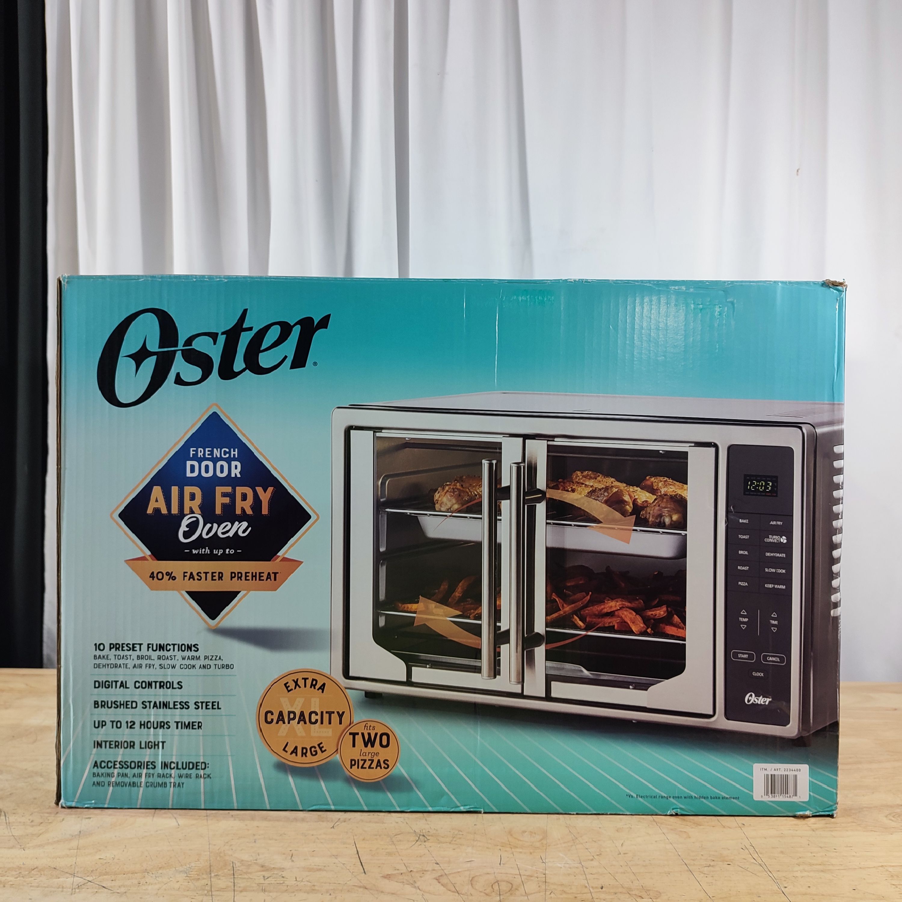 OSTER DIGITAL FRENCH Door Air Fry Countertop Oven *USAGE MARKSREAD
