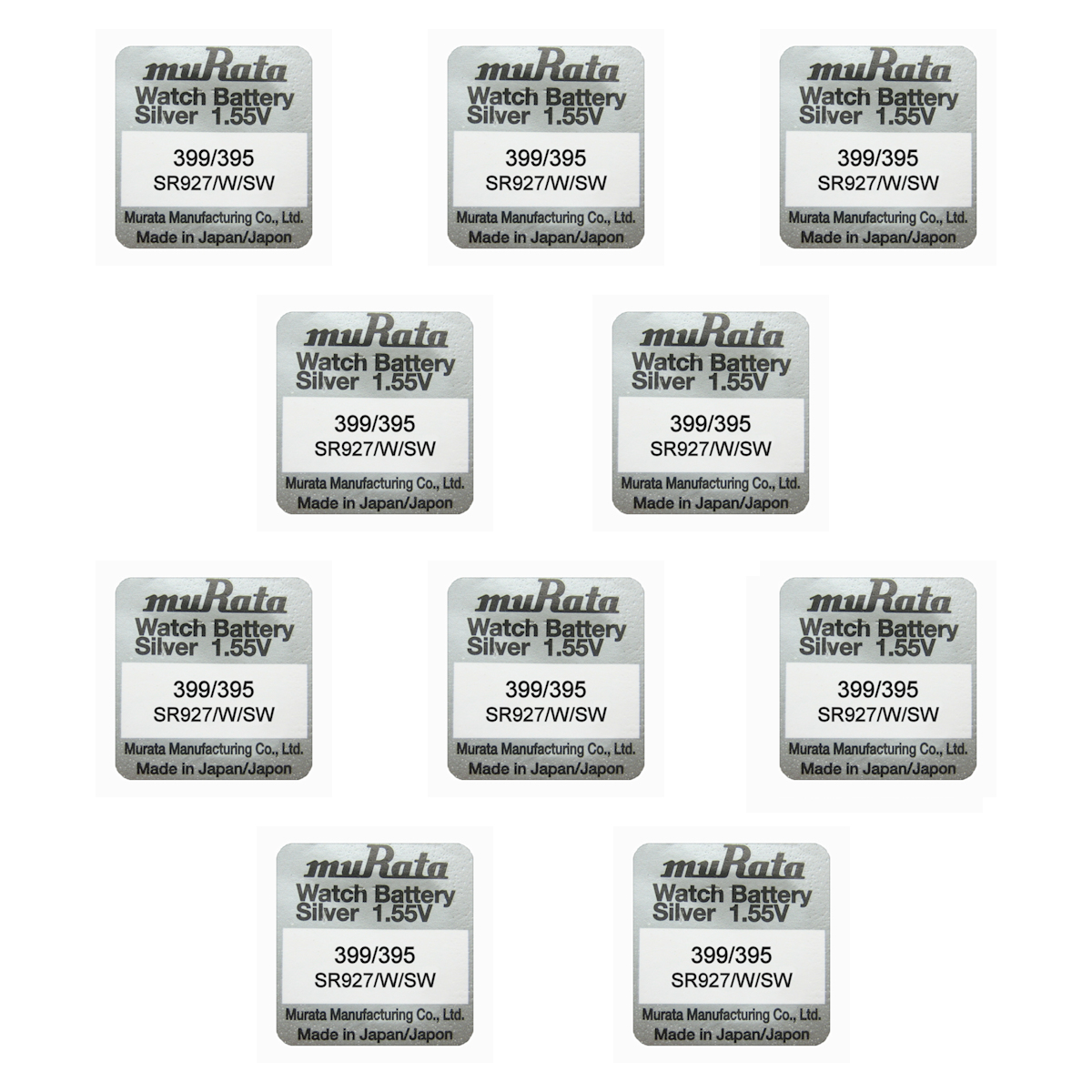 Murata 395 399 SR927/W/SW SILVER OXIDE Watch Batteries SELECT 1 2 3 4 5 10 x QTY - Picture 7 of 8