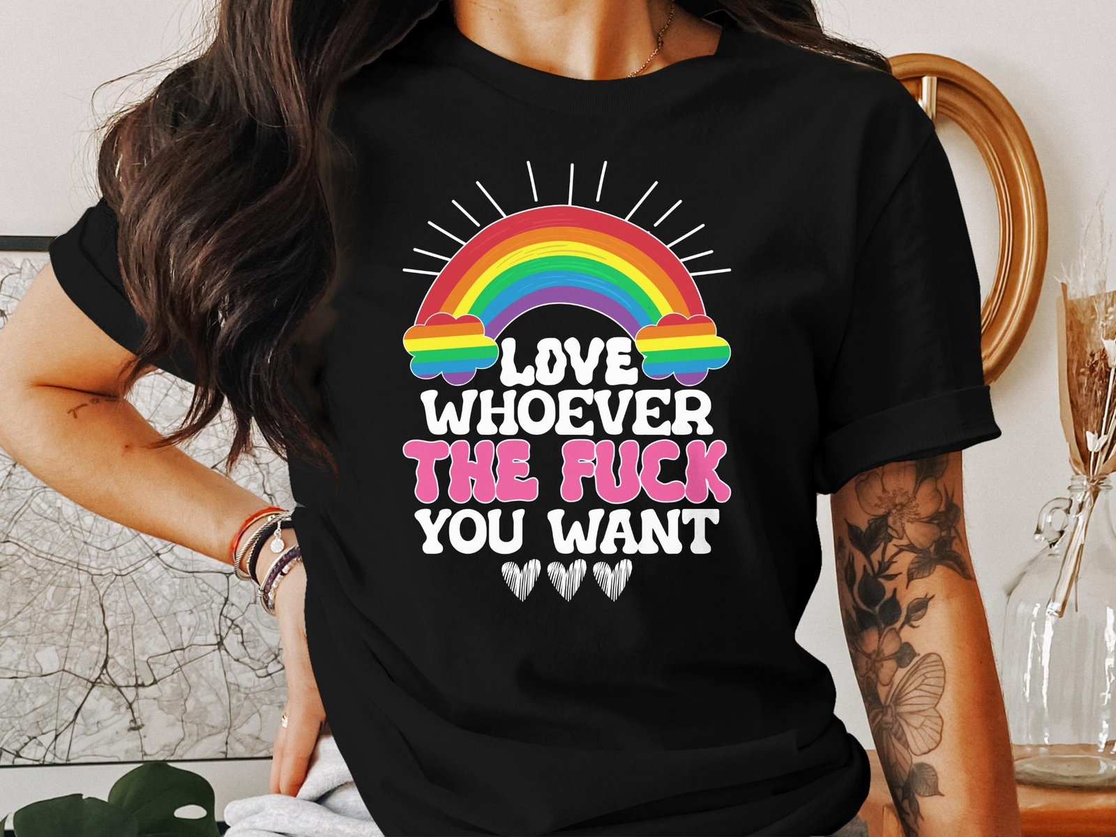 Love Whoever You Want T-Shirt – LGBTQ Pride Equality Inclusive Love Tee