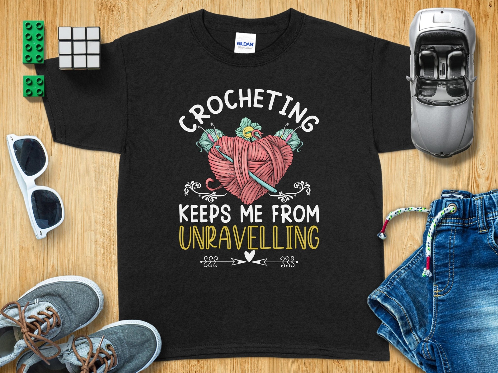 Crocheting Unraveling T-Shirt, Funny Yarn Lover Gift, Crochet Enthusiast Tee