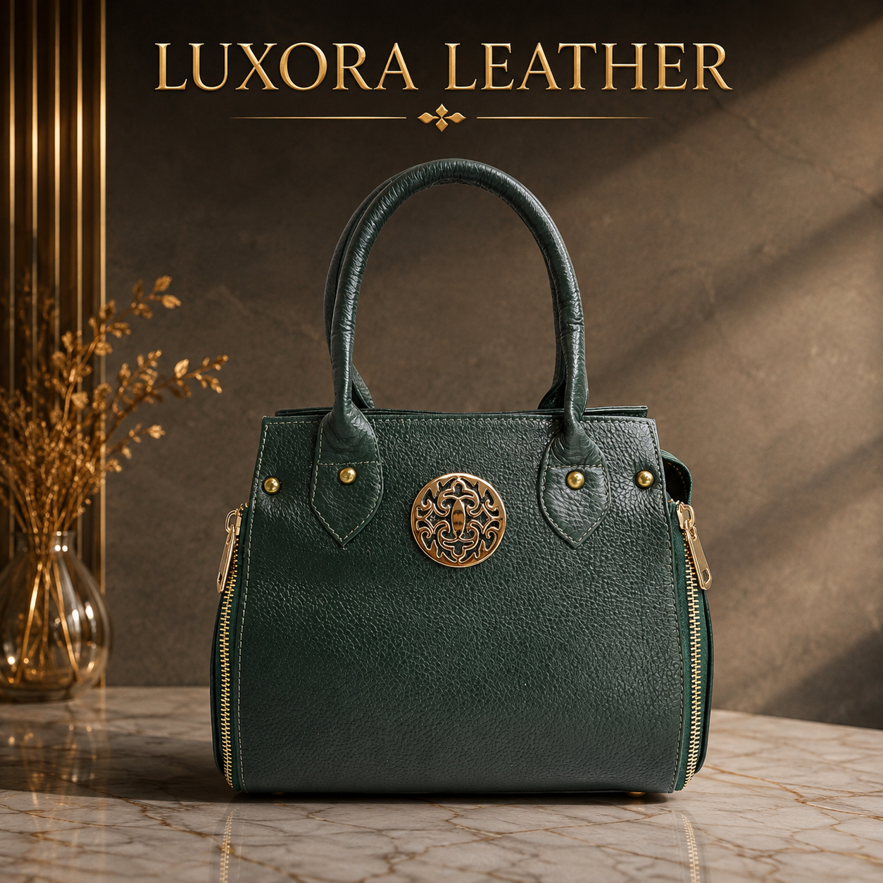 Genuine leather women's satchel handbag