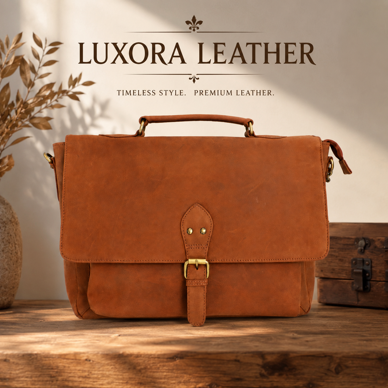 16 inch genuine leather messenger laptop bag