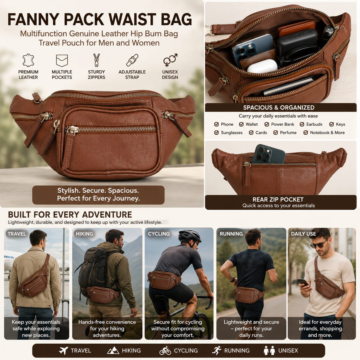 Leather fanny pack image 5