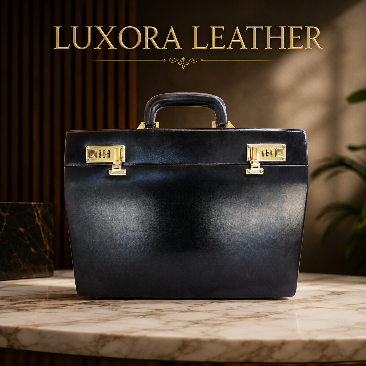 Genuine leather executive briefcase