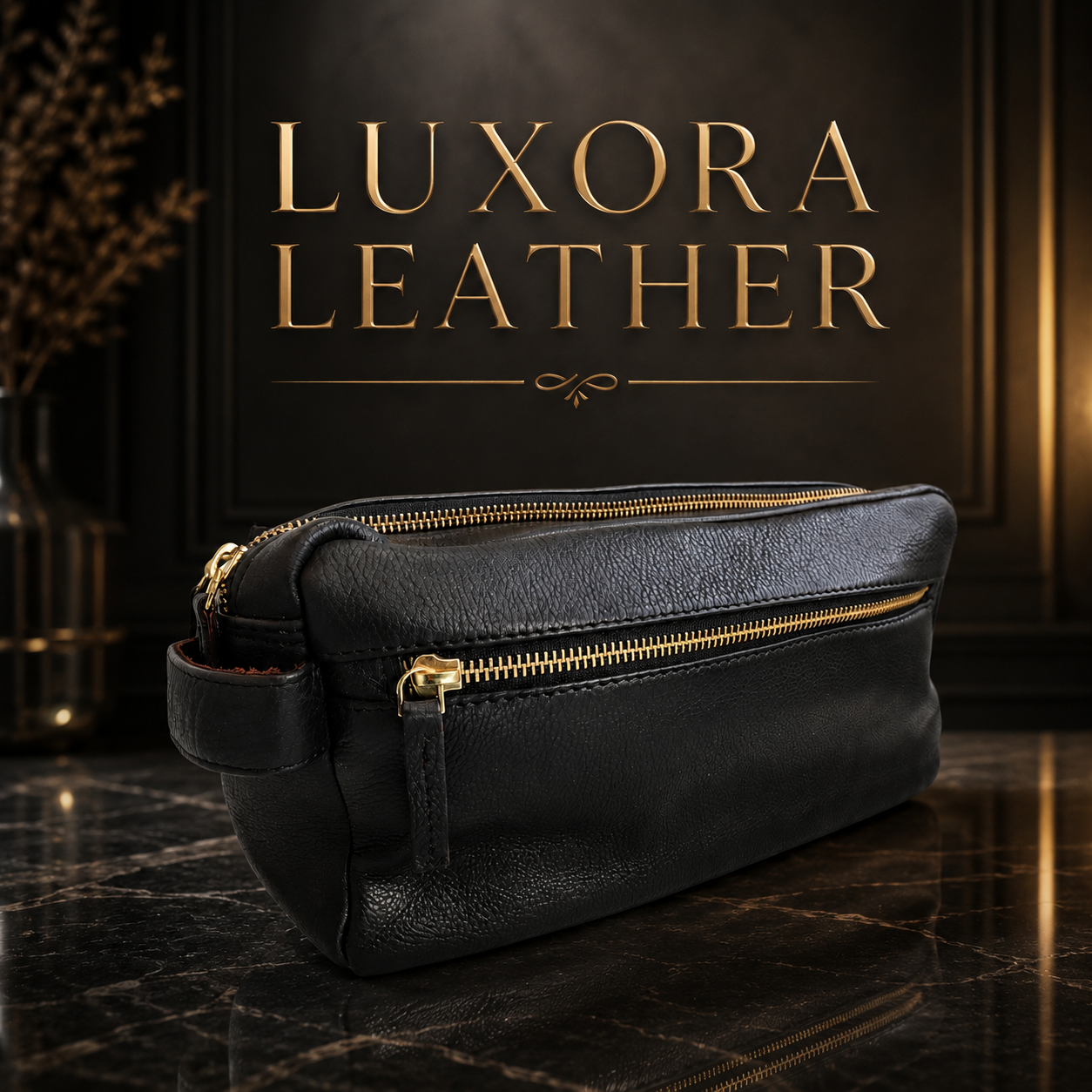 Leather toiletry bag image 1