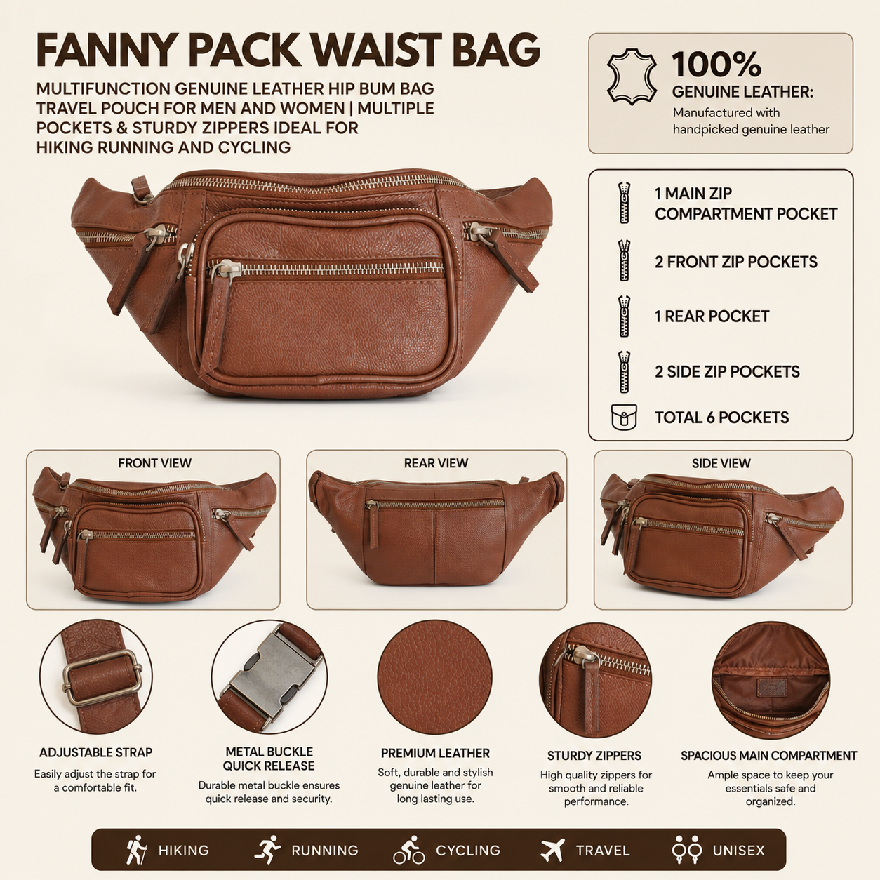 Leather fanny pack image 4
