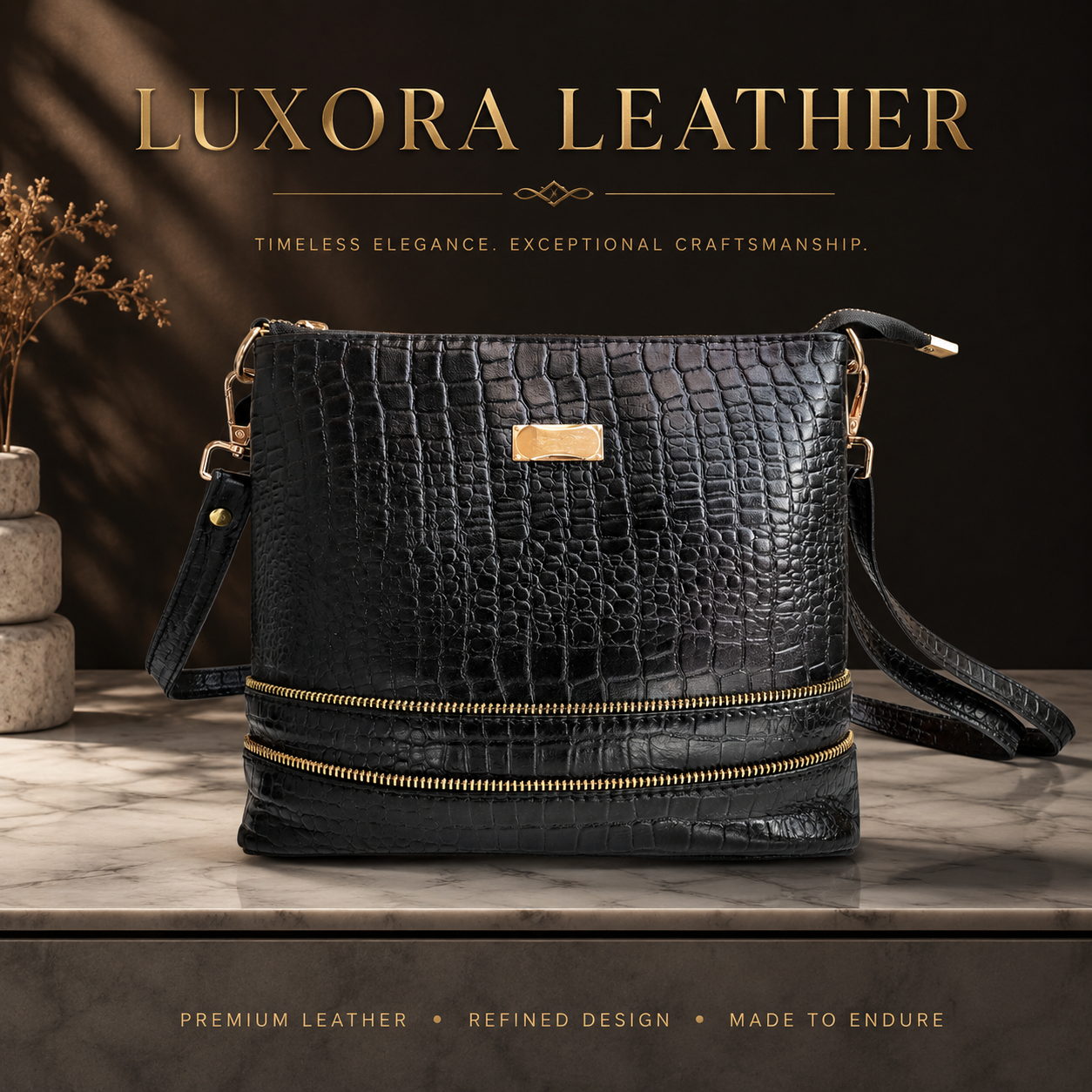 Genuine leather crossbody bag