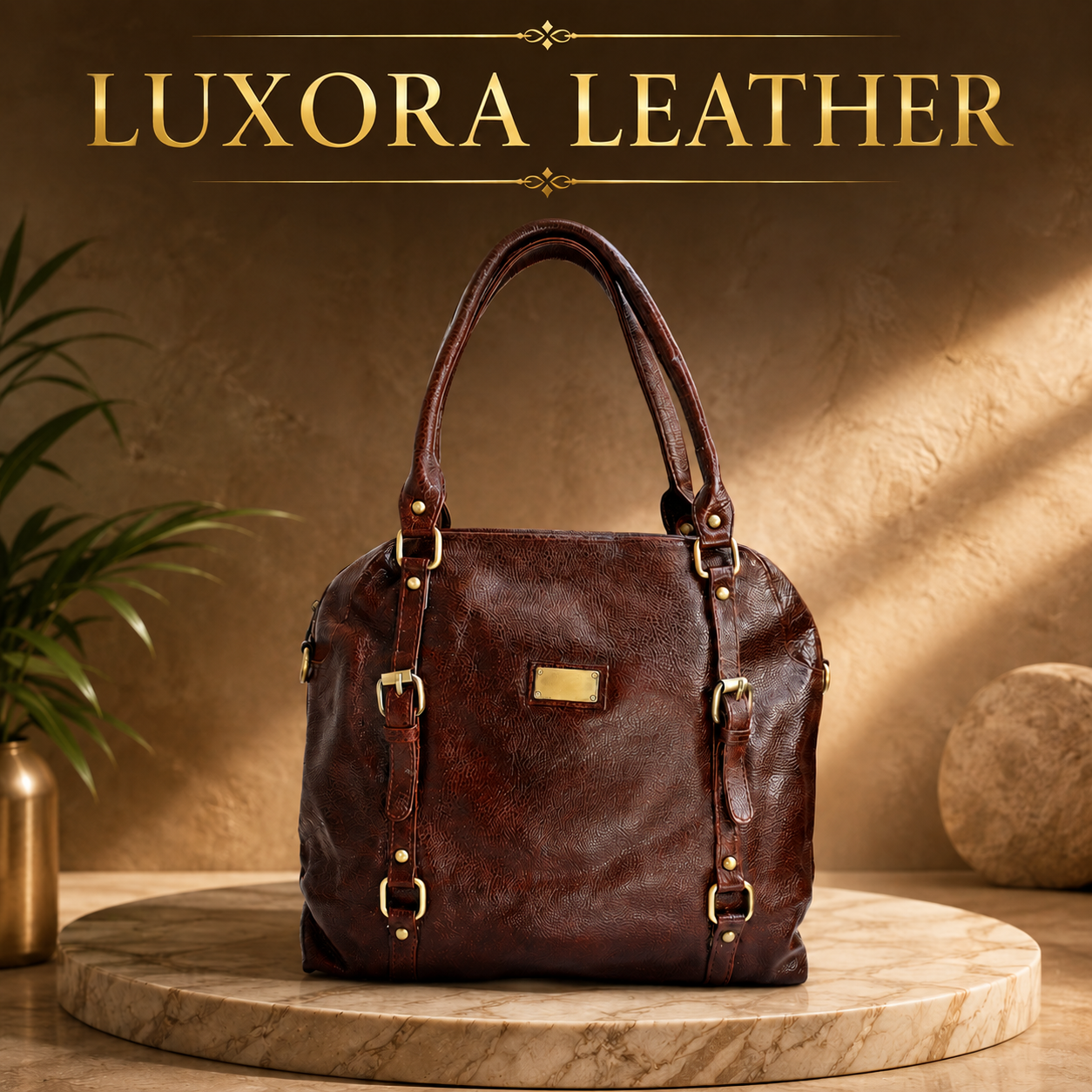 Genuine full grain leather women's satchel handbag