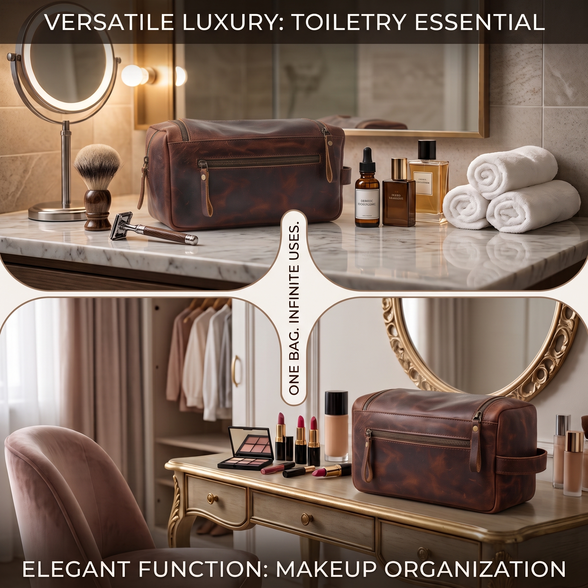 Leather toiletry bag product details